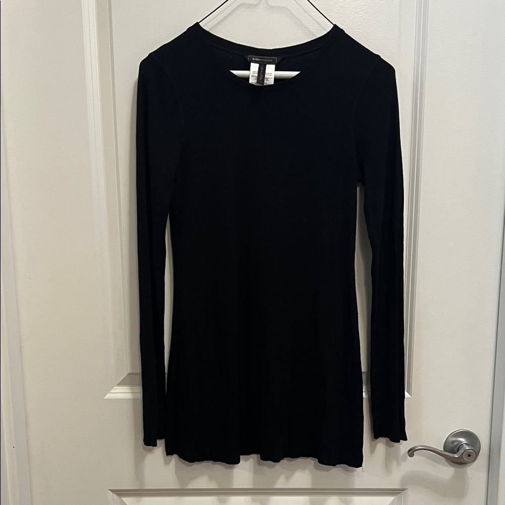 BCBGMaxAzria Jersey Black Long Sleeve Tunic/Dress